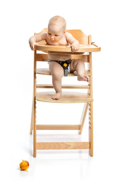 Blackberriers Beyaz Arka Plan Üzerinde Yemek Şirin Bebek Kız — Stok fotoğraf