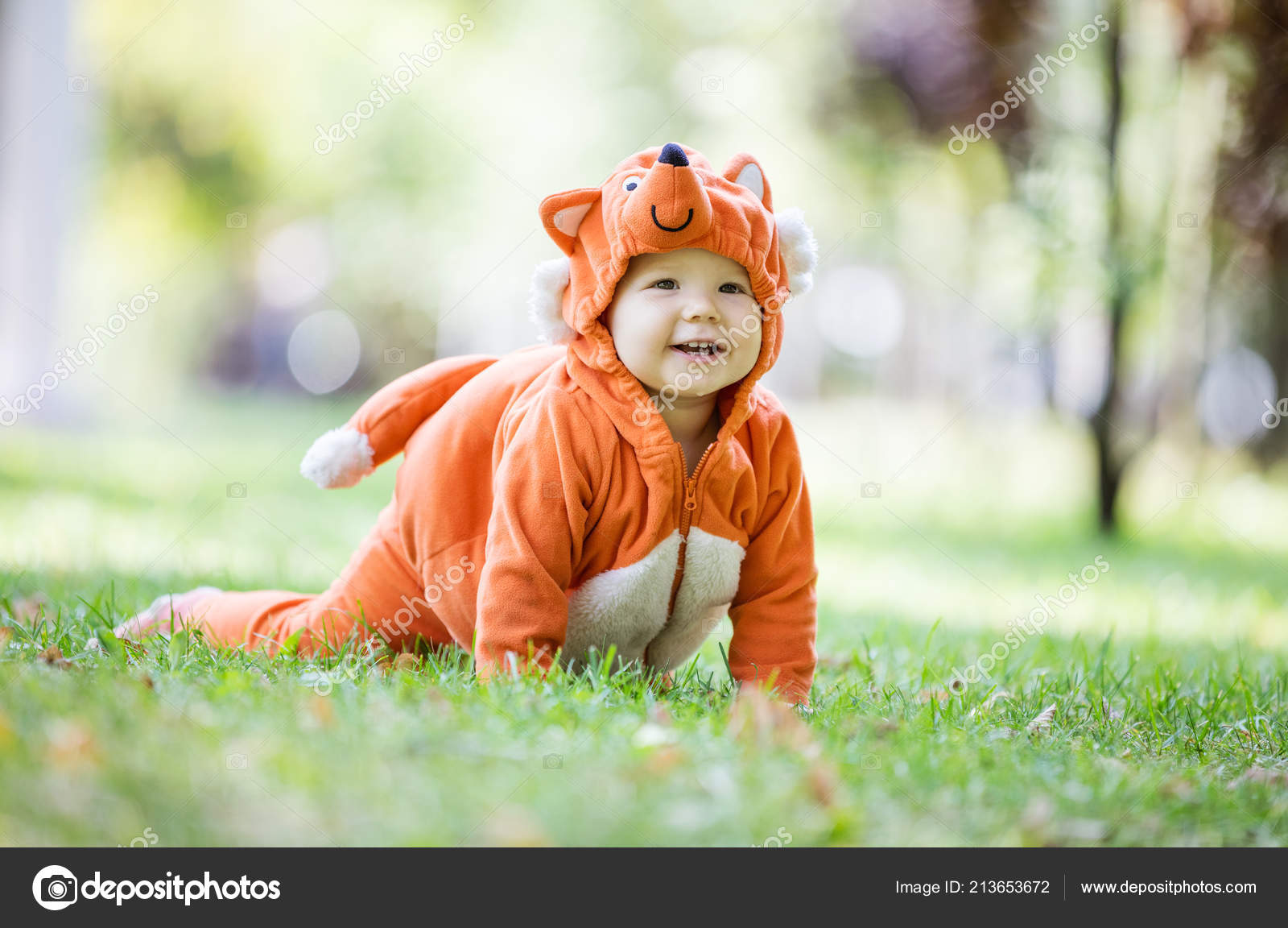 Garden Gnome Costume Baby Girl Cute Smiling Baby Girl Dressed