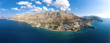 Panorama of Kalymnos island, Greece, from bird's eye view clipart