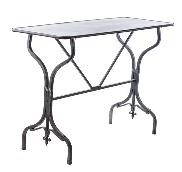 Eleganter Tisch Mit Metallbeinen Auf Weißem Hintergrund — Stockfoto