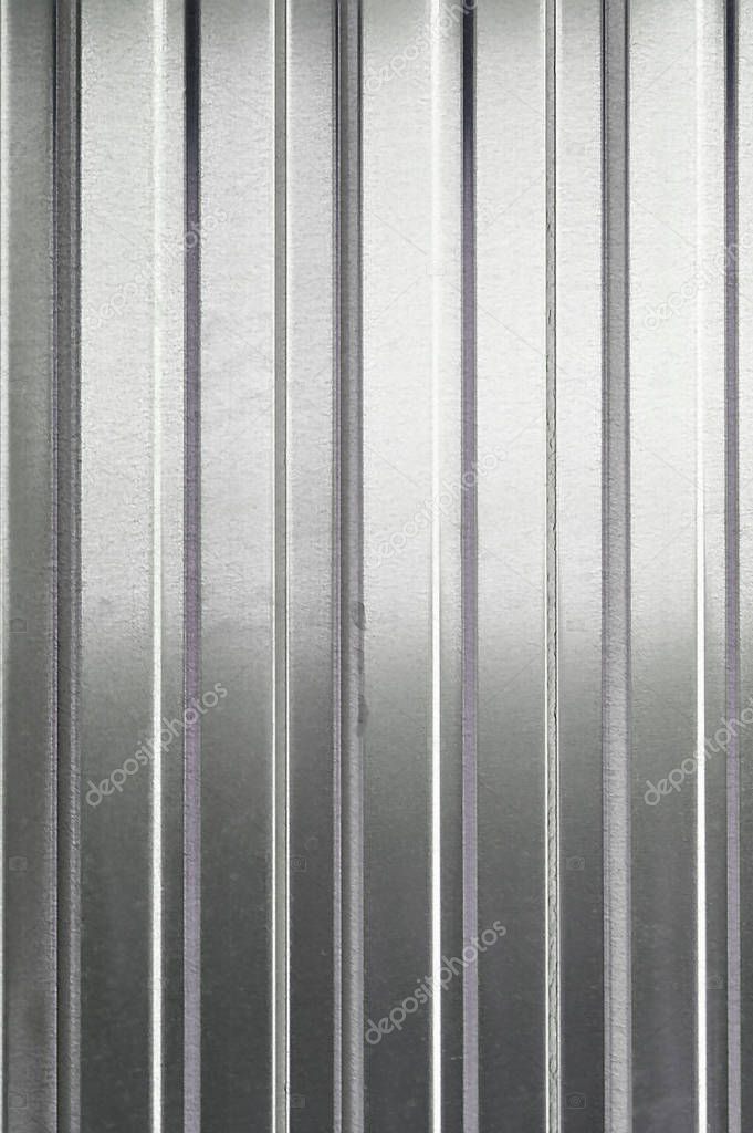 Wall of sheet metal, corrugated metal. Background.