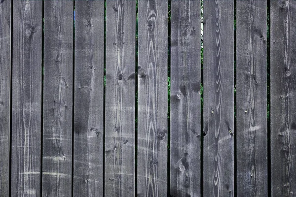 Texture Old Fence Made Dark Gray Boards Worn Wood Surface — Stock Photo, Image