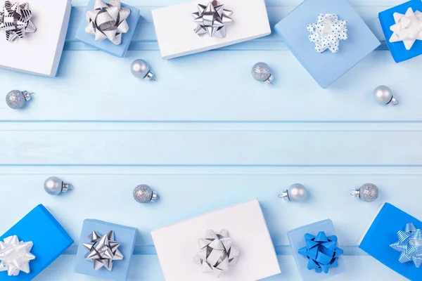 Christmas Decorations Gift Boxes Copy Space — Stock Photo, Image