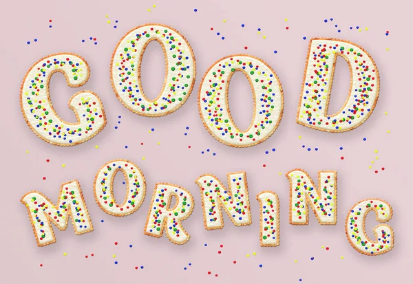 Letters Good Morning Form Cookies — Stock Photo, Image