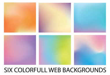 Set of six new modern gradient backgrounds clipart