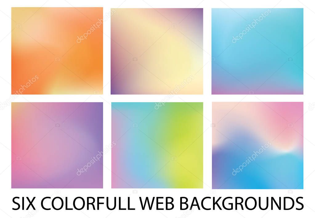 Set of six new modern gradient backgrounds