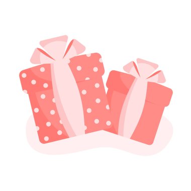 Pembe beyaz arka plan aşk hediyeler kutularıyla görüntüsünü