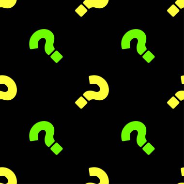 Question marks seamless pattern on black background clipart