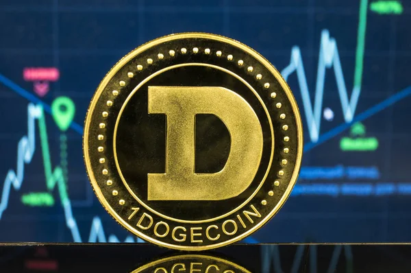 Dogecoin Είναι Ένα Σύγχρονο Τρόπο Ανταλλαγής Και Αυτό Κρυπτό Νόμισμα — Φωτογραφία Αρχείου