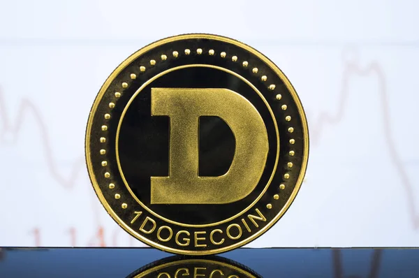 Dogecoin Είναι Ένα Σύγχρονο Τρόπο Ανταλλαγής Και Αυτό Κρυπτό Νόμισμα — Φωτογραφία Αρχείου