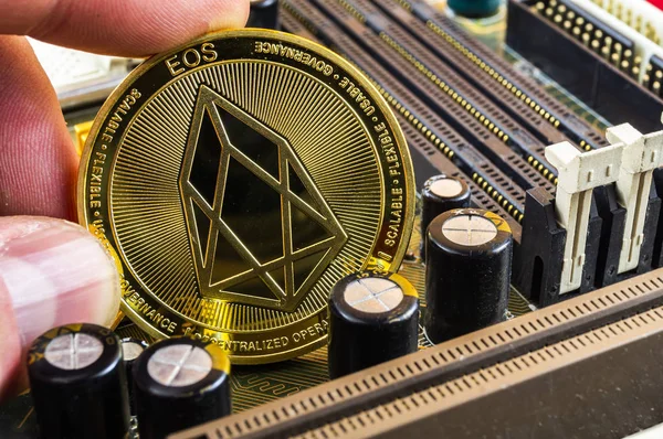 Eos Una Forma Moderna Cambio Esta Moneda Criptográfica Medio Conveniente — Foto de Stock