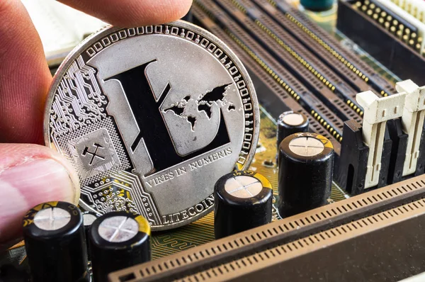 Litecoin Una Forma Moderna Cambio Esta Moneda Criptográfica Medio Conveniente — Foto de Stock