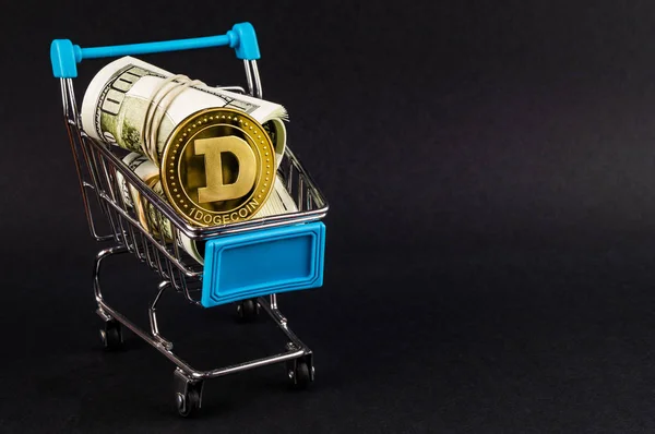 Dogecoin Doge cryptogeld betaalmiddel in de financiële sector — Stockfoto