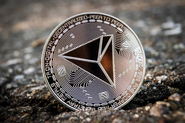 Tron TRX is a modern way of exchange and this crypto currency is a convenient means of payment in the financial and web market — Stock Photo, Image