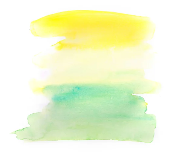 Abstrakt grön och gul mjuk akvarell bakgrunden isolerad på — Stockfoto