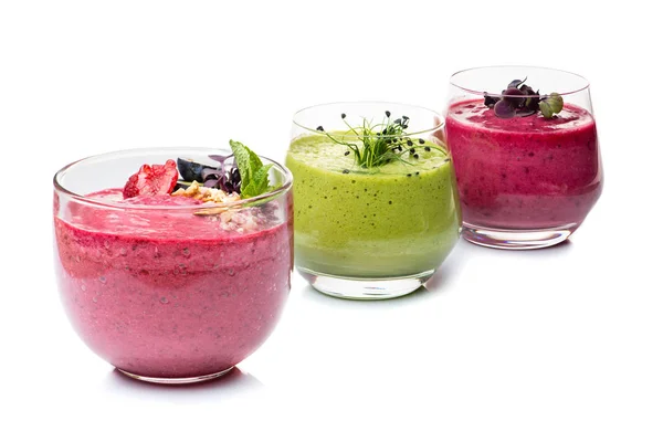 Fruits Série de cocktails végétariens, set smoothies — Photo