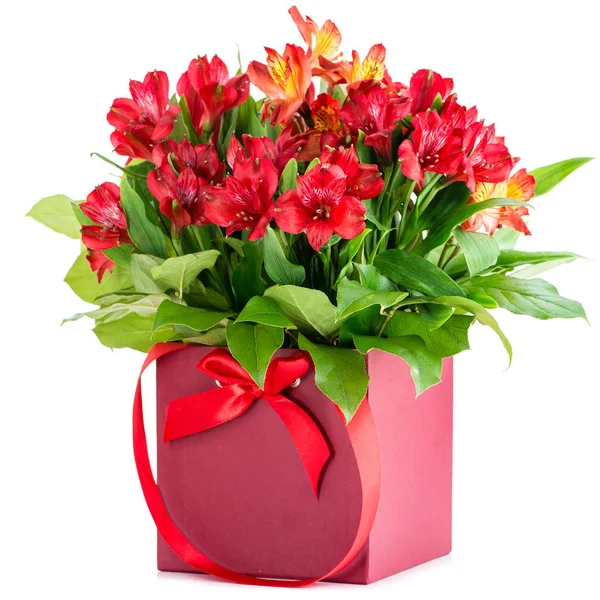 Flowers in a gift box — Stock Photo, Image