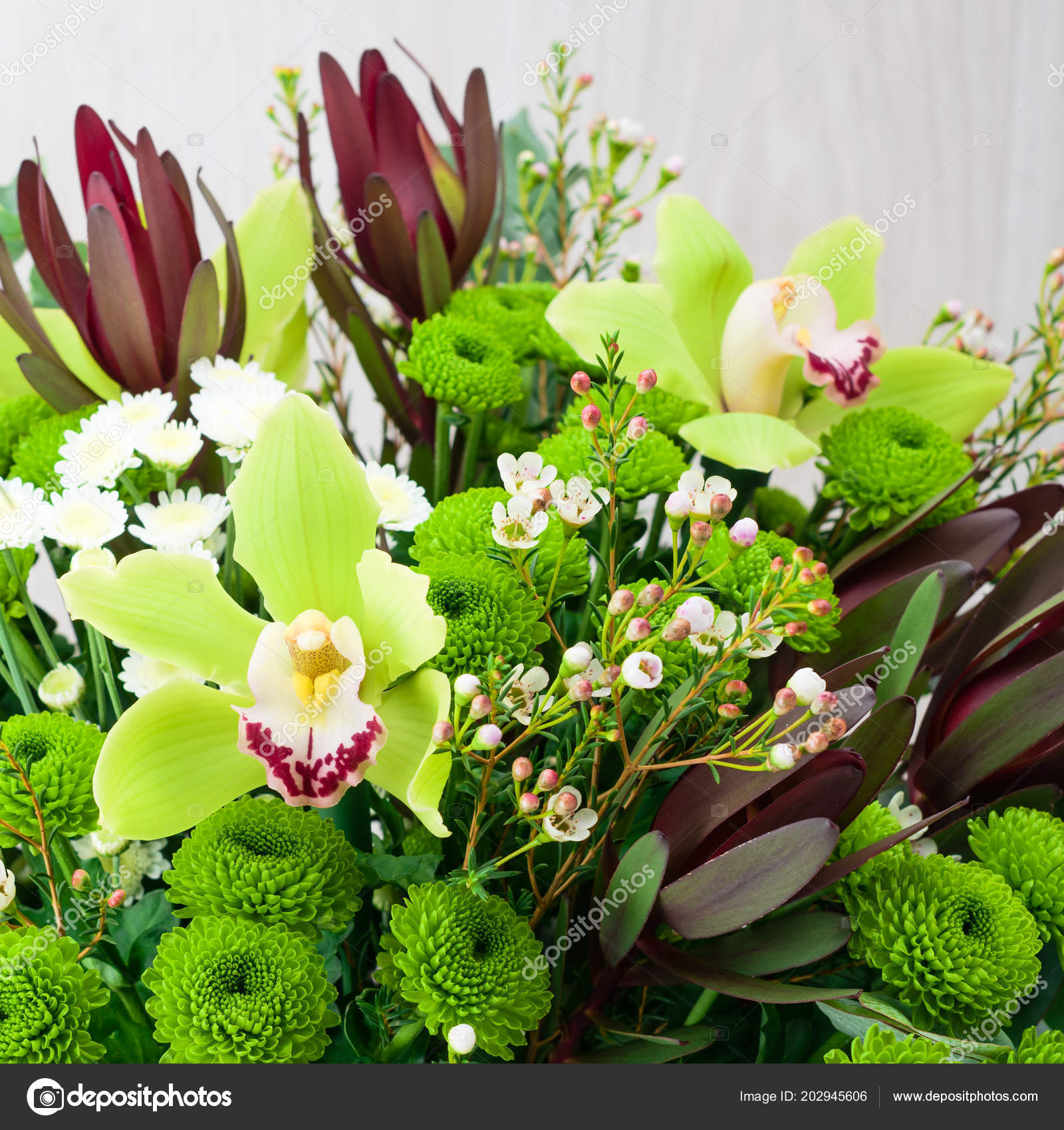 Gros Bouquet De Fleurs Vertes Photographie Smspsy 202945606