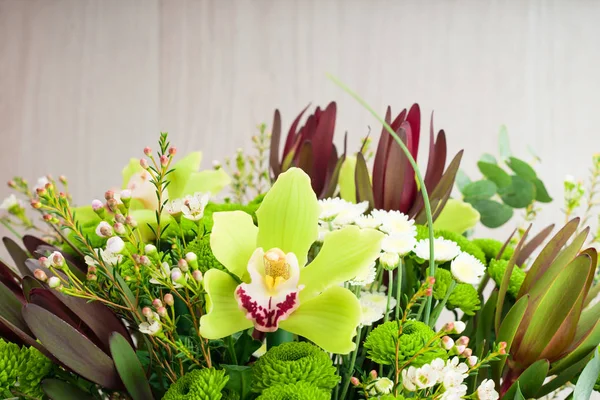 Букет зеленых цветов крупным планом — стоковое фото