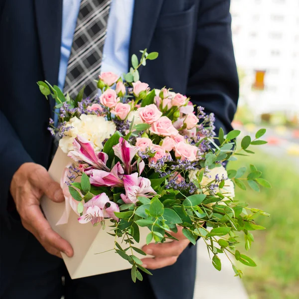 Box with flowers — Stock Photo, Image