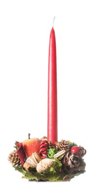 Noel mum dekore edilmiş, izole