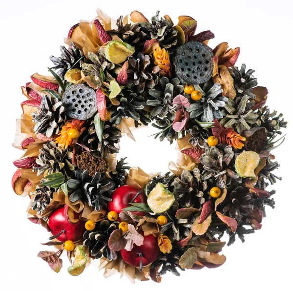 Christmas wreath decoration isolated — Stock Photo, Image