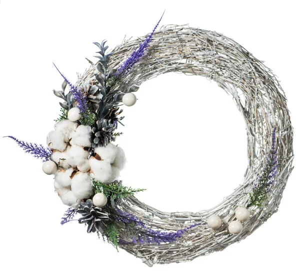 Christmas wreath decoration isolated — Stock Photo, Image