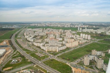 Havadan görünümü, cityscape Minsk, Beyaz Rusya