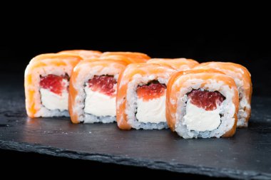 Geleneksel Japon mutfağı. Tatlı suşi rol tarih seçici odak