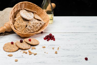 tatlı ev yapımı klasik İtalyan çerezleri ışık wo sepetle
