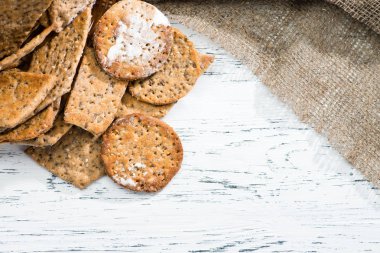 iştah açıcı tatlı ev yapımı klasik İtalyan kraker ışık wo üzerinde