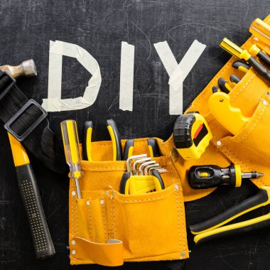 alet kemeri İnşaat araçları ve word ile close-up üstten görünüm 