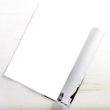 yakın çekim yukarıdan açık dergi boş beyaz sayfalar ile lig tarihinde