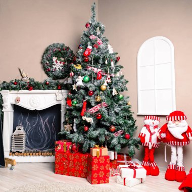 Güzel Noel iç tasarım ile mutlu yeni yıl