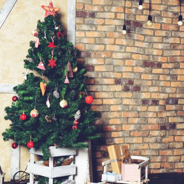Güzel Noel iç tasarım. Chris odaya dekore