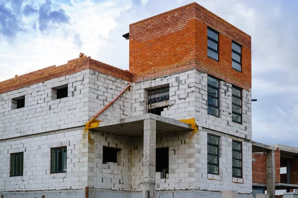 Unfinished brick house, still under construction