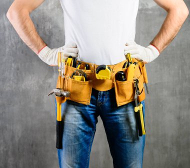 elle yazılımlar ile bel ve Alet kemerini bilinmeyen el işleri ustası