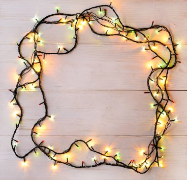 Noel ışıkları arka plan. Işık wo üzerinde parlayan garland tatil