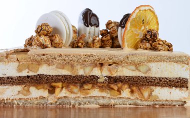 Lezzetli iştah açıcı kek mascarpones ve portakal dilim, 