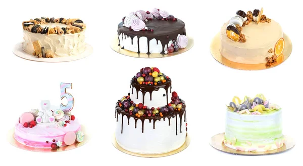 Set of different delicious sweet cakes — Stock Photo, Image