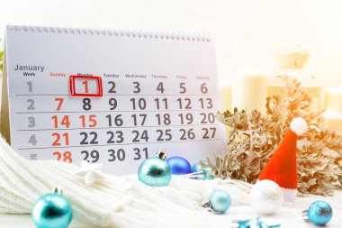 1 Ocak. Beyaz takviminde ayın günü 1. Mutlu kavramı 