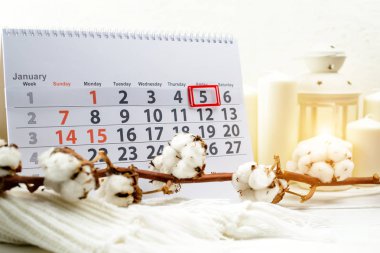 Ocak 5h. Beyaz takviminde ayın günü 5