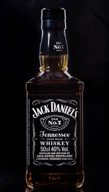 Minsk, Belarus 4 Kasım 2017: Jack Daniels şişesi