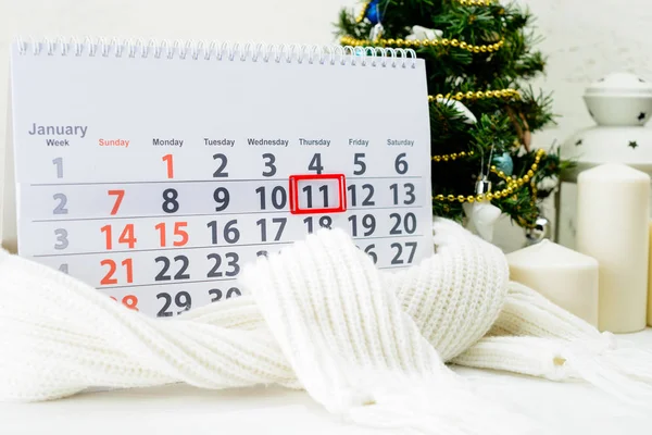 11 Ocak. Beyaz takviminde ayın gün 11. Uluslararası d