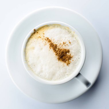 Bir fincan kapuçino Çikolatalı kahve.