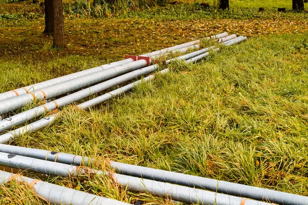 Drainage pipes for industrial building construction — Stock Photo, Image