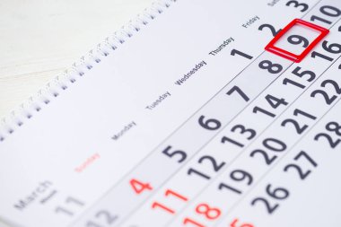 Pi günü. 9 Mart takvim işareti