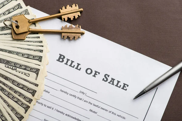 Saving money for house or mortgage loan concept. Bill of Sale, m