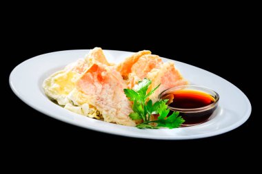 Lezzetli ve iştah açıcı tempura kızarmış sebze hizmet ile bu yüzden