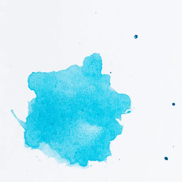 Azure blue paint splatter. Paint splash on white background. Wat — Stock Photo, Image